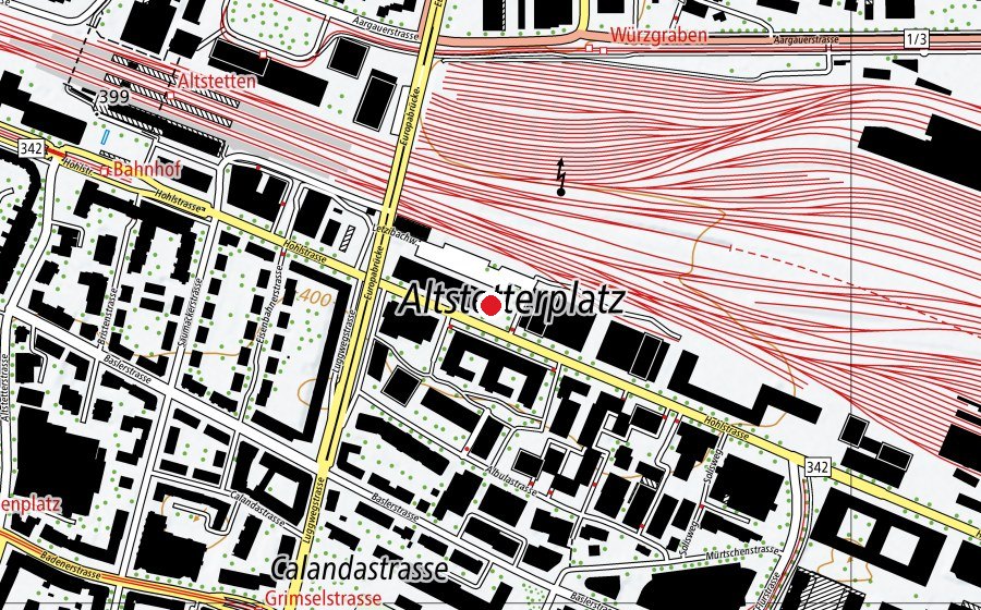 Map showing the location of SBB Bildung (School)