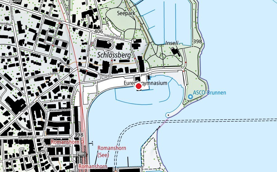 Map showing the location of SBW (School)