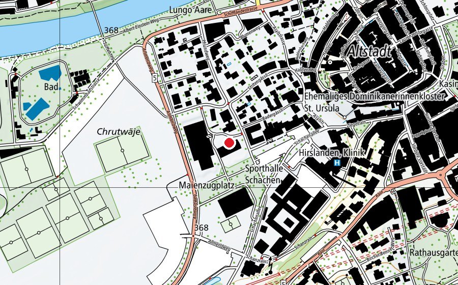 Map showing the location of Schachenschulhaus (School)