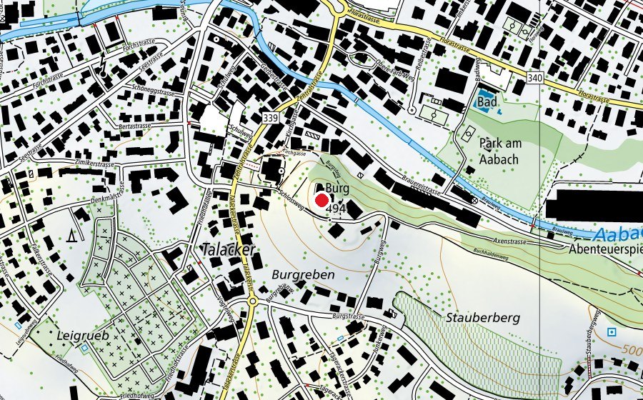 Map showing the location of Schloss-Schule Uster (School)