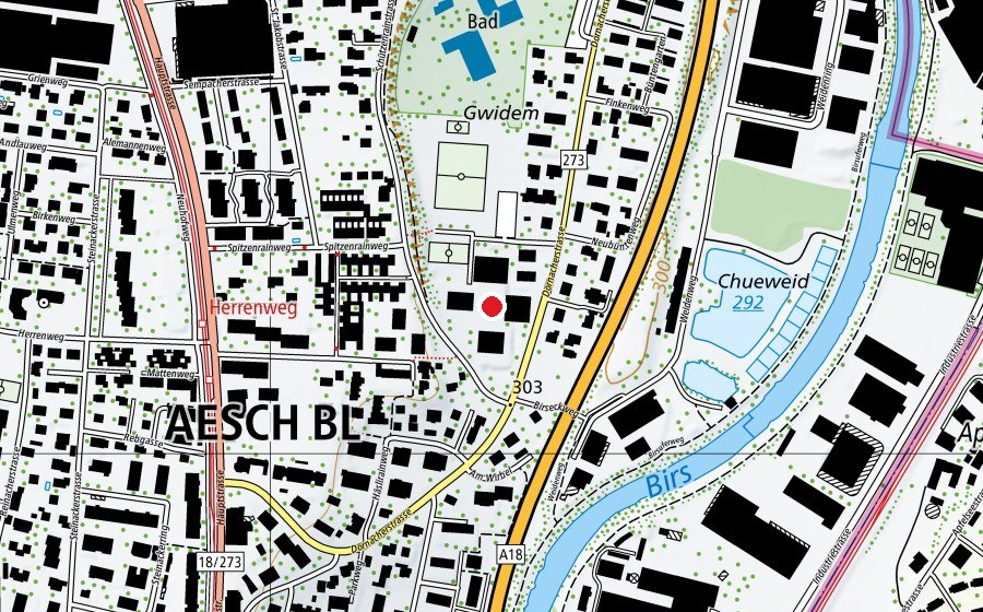 Map showing the location of Schützenmattschule (School)