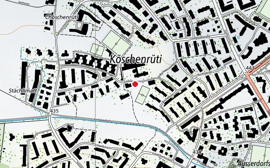 Mappa con la posizione di Schul- und Sportanlage Buchwiesen (Scuola)