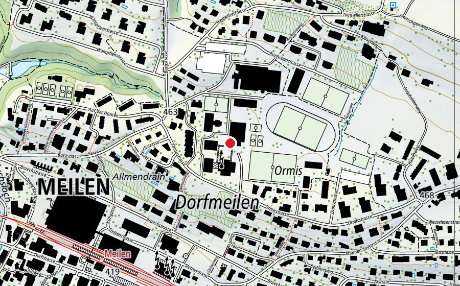 Carte indiquant l’emplacement de Schulanlage Allmend (École)