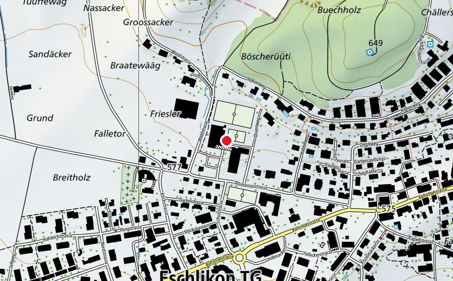 Carte indiquant l’emplacement de Schulanlage Bächelacker (École)