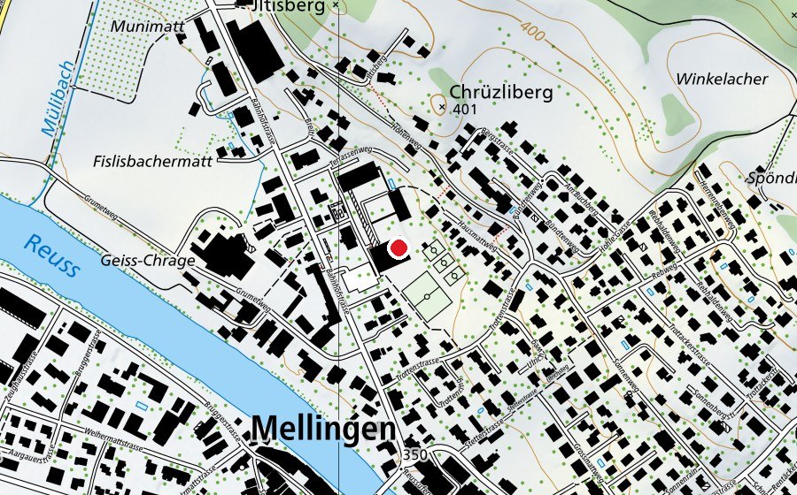 Carte indiquant l’emplacement de Schulanlage Bahnhofstrasse (École)