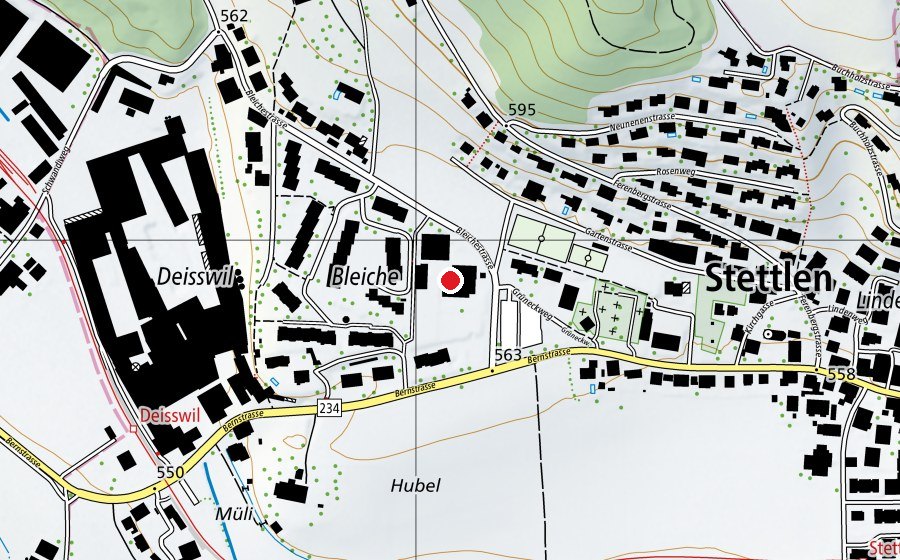 Carte indiquant l’emplacement de Schulanlage Bleiche (École)