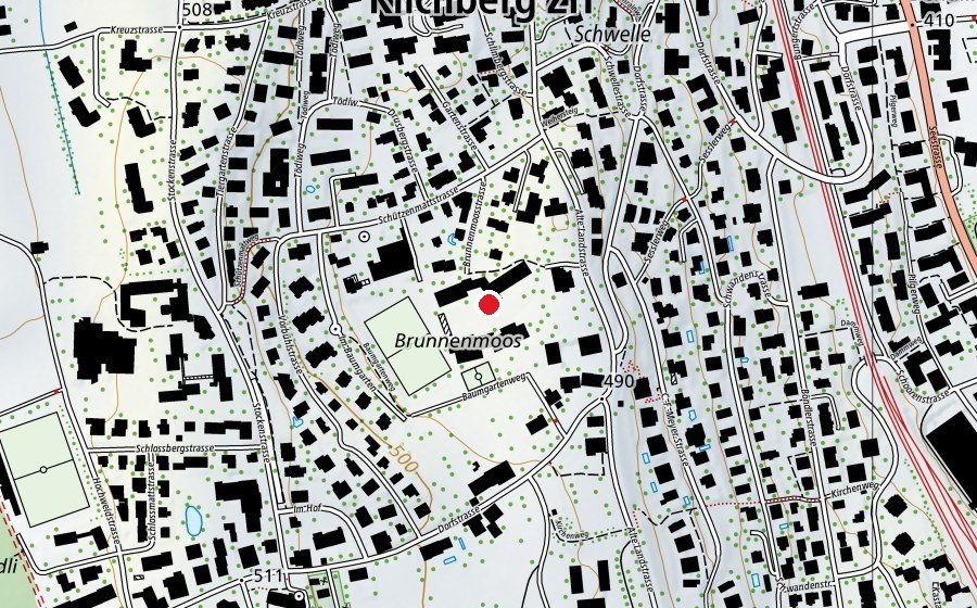 Carte indiquant l’emplacement de Schulanlage Brunnenmoos (École)
