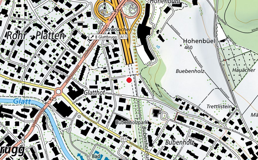 Karte mit dem Standort von Schulanlage Bubenholz (Schule)