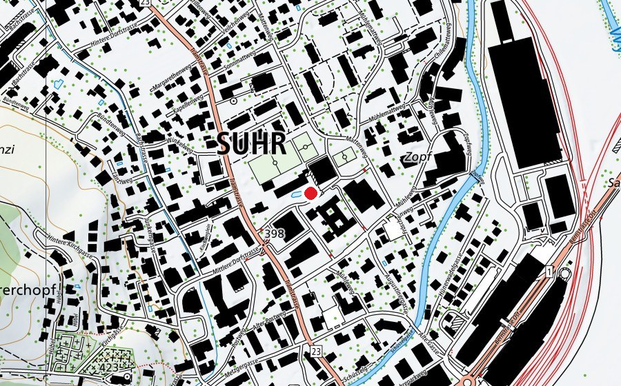 Karte mit dem Standort von Schulanlage Dorf (Schule)