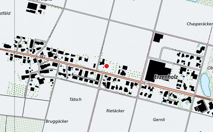 Mappa con la posizione di Schulanlage Erzenholz (Scuola)
