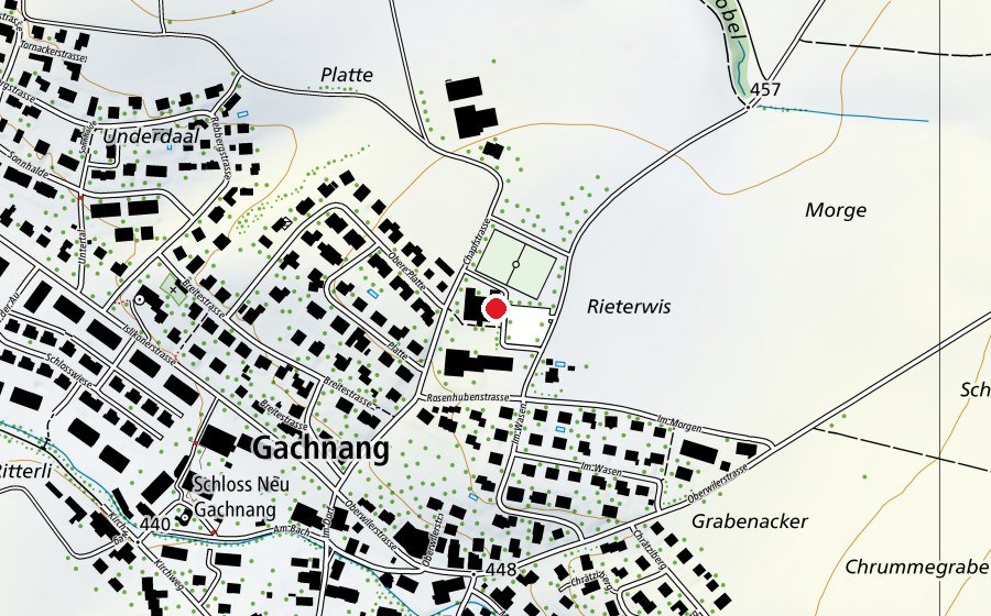Mappa con la posizione di Schulanlage Gachnang (Scuola)
