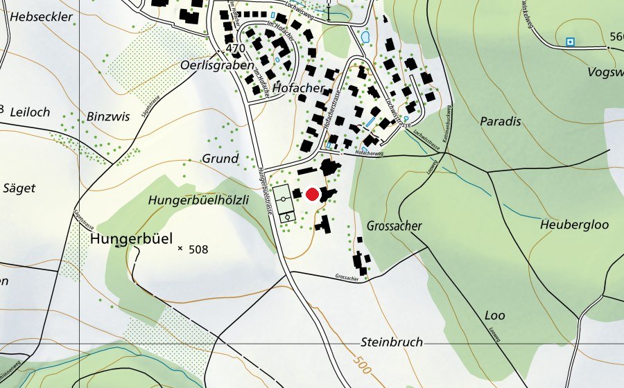 Carte indiquant l’emplacement de Schulanlage Grossacher (École)