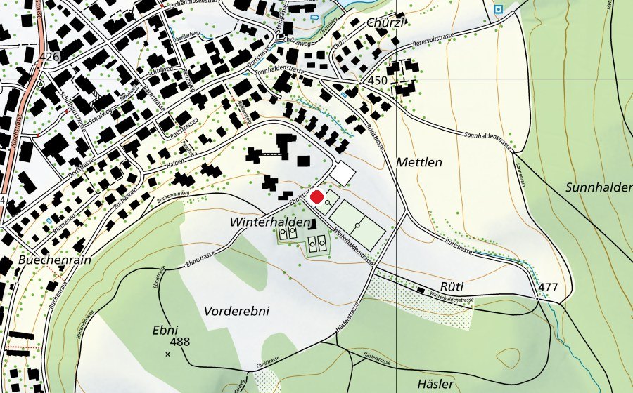 Mappa con la posizione di Schulanlage Halden (Scuola)