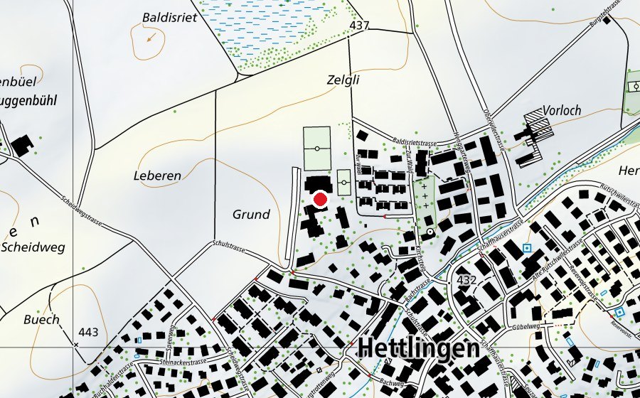 Karte mit dem Standort von Schulanlage Hinter Chilen (Schule)