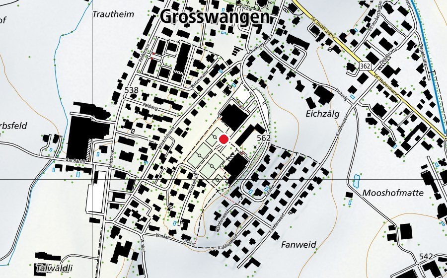 Karte mit dem Standort von Schulanlage Kalofen (Schule)