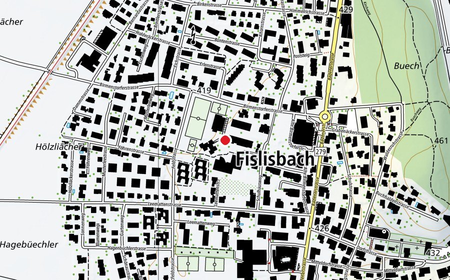 Mappa con la posizione di Schulanlage Leematten (Scuola)