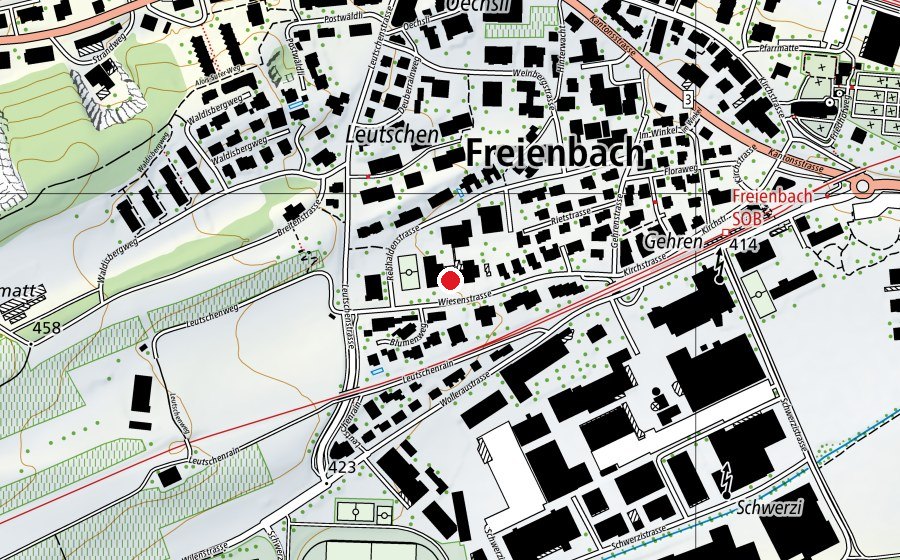 Carte indiquant l’emplacement de Schulanlage Leutschen (École)