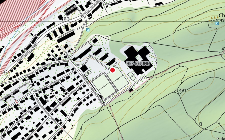 Karte mit dem Standort von Schulanlage Linde / Ecoles Tilleuls (Schule)