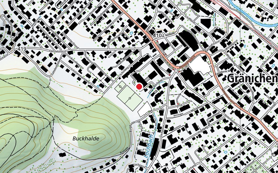 Mappa con la posizione di Schulanlage Mitteldorf (Scuola)