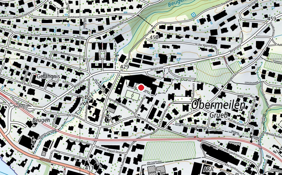 Mappa con la posizione di Schulanlage Obermeilen (Scuola)