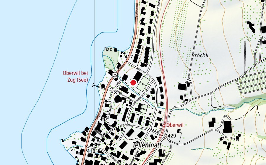 Mappa con la posizione di Schulanlage Oberwil (Scuola)