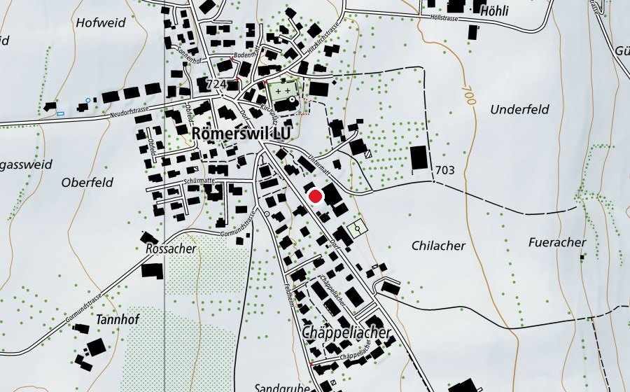 Mappa con la posizione di Schulanlage Römerswil (Scuola)