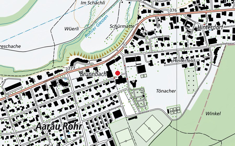 Map showing the location of Schulanlage Rohr (School)