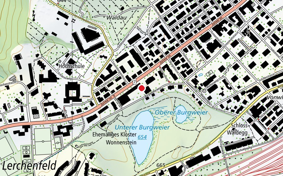 Carte indiquant l’emplacement de Schulanlage Schönenwegen (École)
