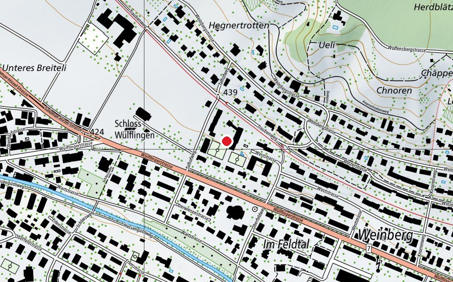 Carte indiquant l’emplacement de Schulanlage Talhof (École)
