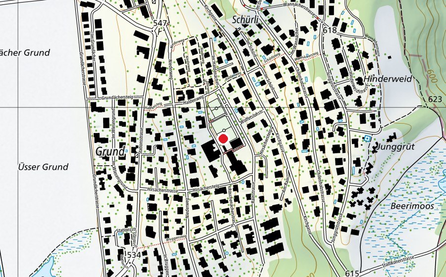 Carte indiquant l’emplacement de Schulanlage Wolfetsloh (École)