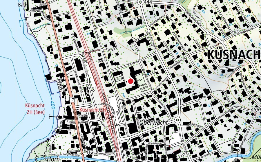 Mappa con la posizione di Schulanlage Zentrum (Scuola)