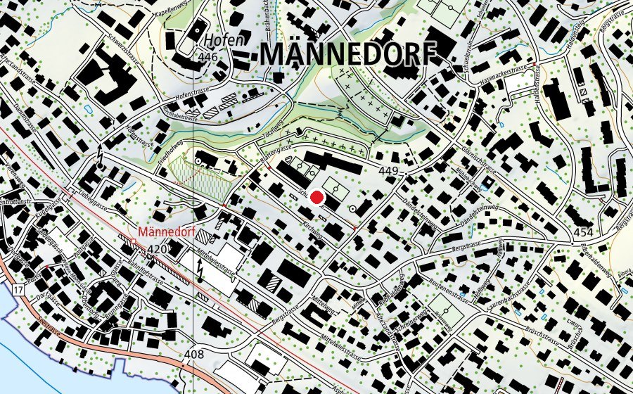 Map showing the location of Schulareal Blatten (School)
