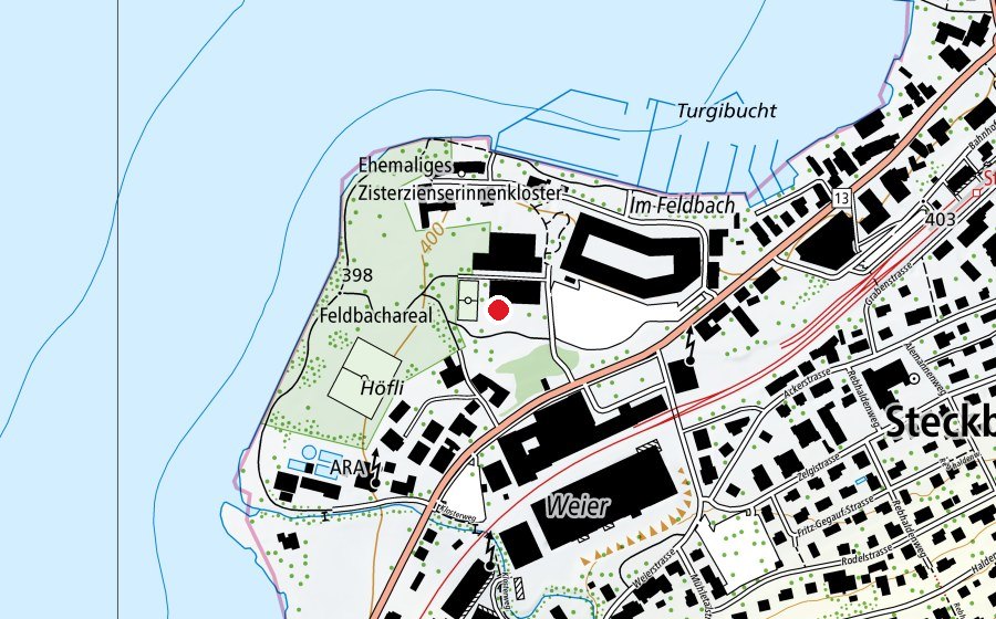 Map showing the location of Schulareal Feldbach (School)