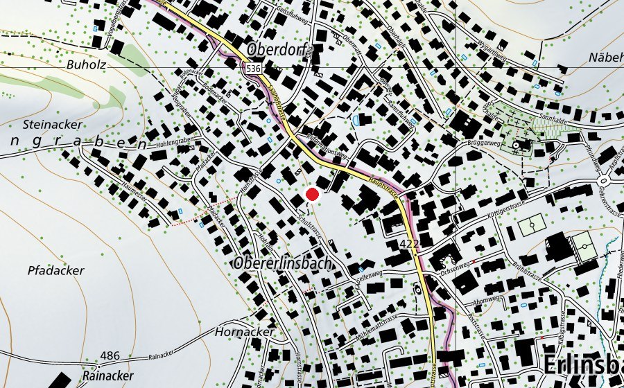 Carte indiquant l’emplacement de Schule 1906 (École)
