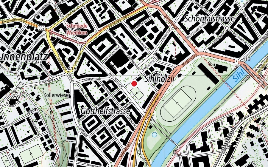 Carte indiquant l’emplacement de Schule Aegerten (École)