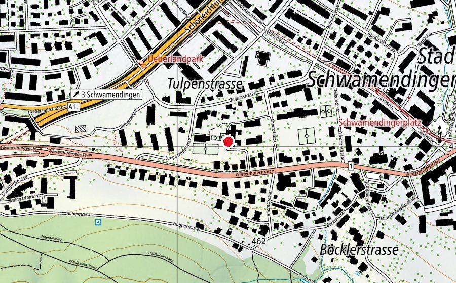 Karte mit dem Standort von Schule Ahorn (Schule)