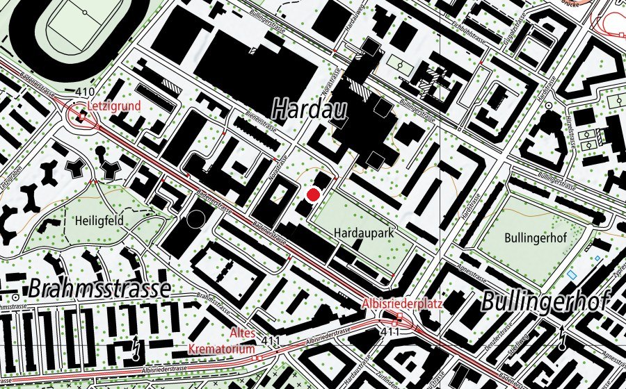 Carte indiquant l’emplacement de Schule Albisriederplatz (École)
