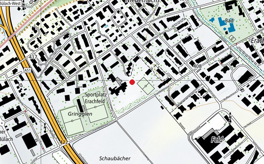 Carte indiquant l’emplacement de Schule Allmend (École)