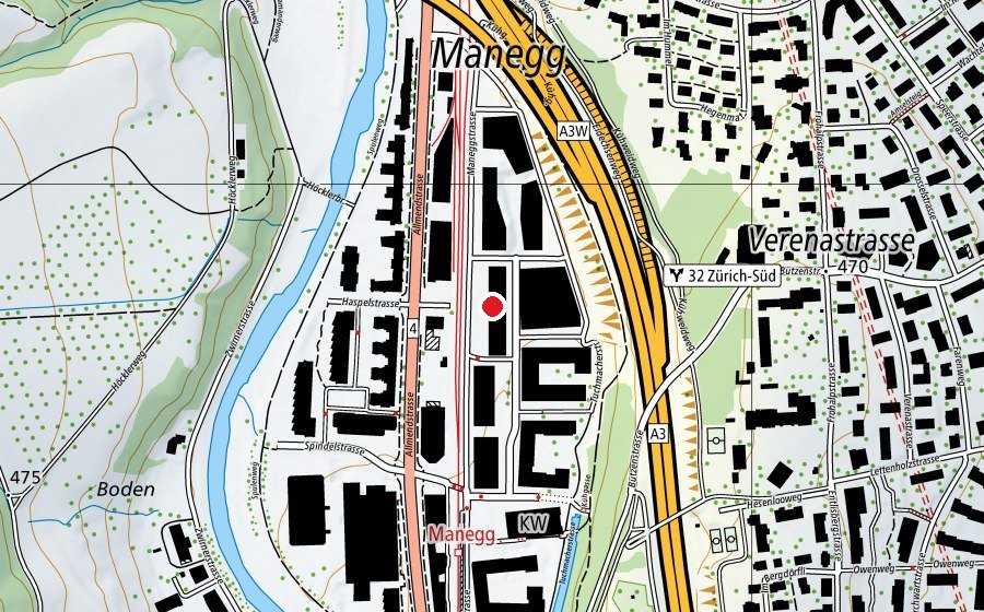 Carte indiquant l’emplacement de Schule Allmend (École)