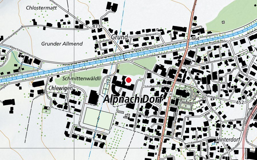 Karte mit dem Standort von Schule Alpnach (Schule)