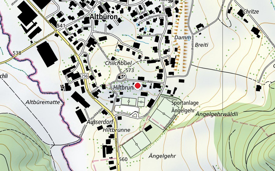 Carte indiquant l’emplacement de Schule Altbüron (École)
