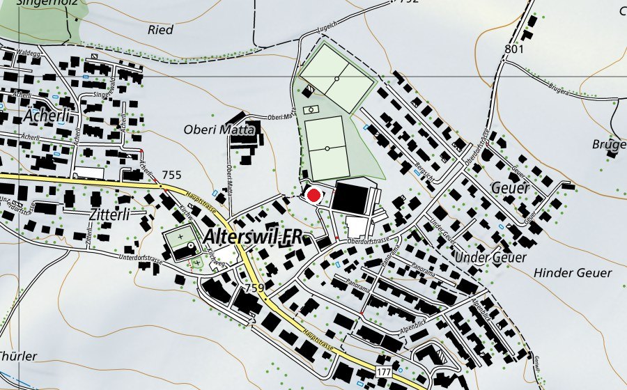 Mappa con la posizione di Schule Alterswil (Scuola)