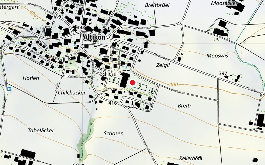 Carte indiquant l’emplacement de Schule Altikon (École)