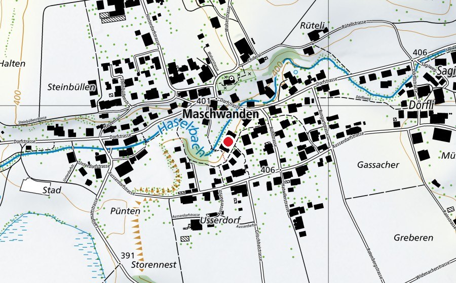 Mappa con la posizione di Schule am Bach (Scuola)