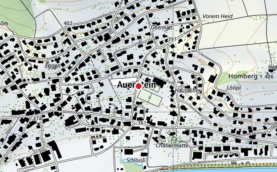 Carte indiquant l’emplacement de Schule Auenstein (École)