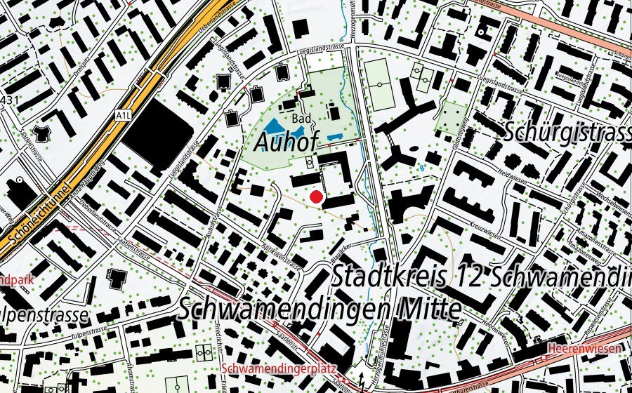 Karte mit dem Standort von Schule Auhof (Schule)