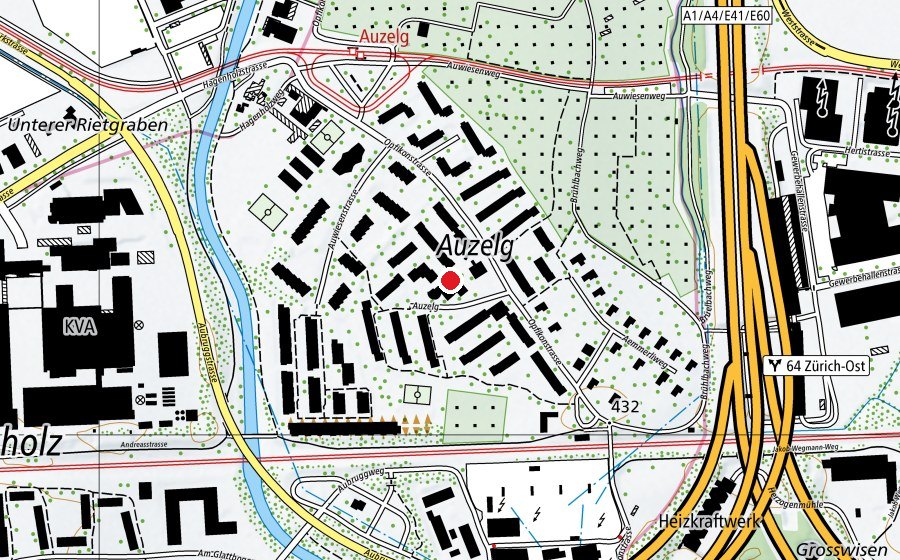 Map showing the location of Schule Auzelg 1 (School)