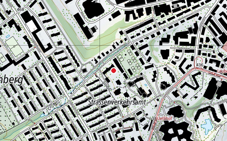 Mappa con la posizione di Schule Bachtobel (Scuola)