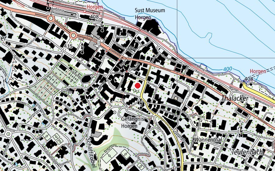 Map showing the location of Schule Baumgärtli (School)