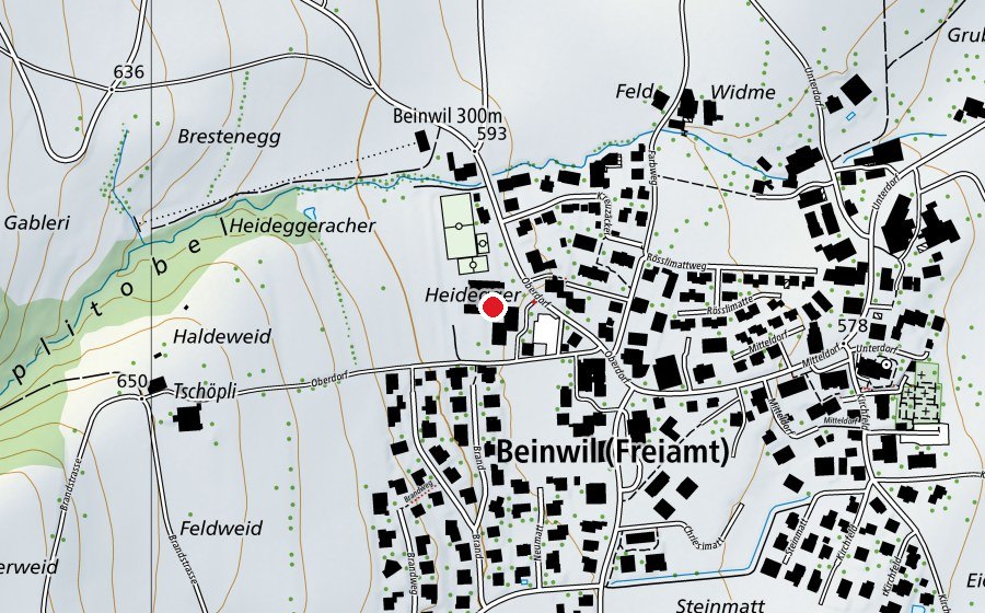 Map showing the location of Schule Beinwil (School)